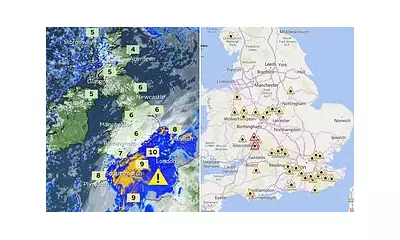 UK Weather: 50mm Deluge and 50mph Gusts Trigger Flood Alerts Across South and Midlands