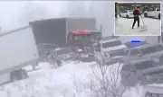 Arctic Storm Chaos: 100-Vehicle Pileup in Michigan, New England Buried