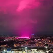 Birmingham's Pink Sky Mystery Solved: Storm Goretti and Football Club Lights