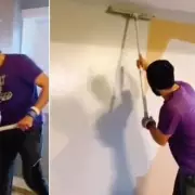 DIY King Paints Entire Wall in 30 Seconds, Stuns Internet