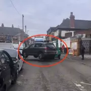 Forklift Moves Parked Car Blocking Lorry in Birmingham