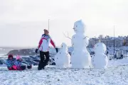 Heavy Snowfall Transforms North Yorkshire Coast: Sledging and Snowmen Galore