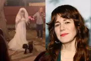 Jenny Lewis 'marries' her dog Bobby Rhubarb for 50th birthday celebration