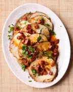 Jose Pizarro's Slow-Roasted Celeriac with Rosemary and Crispy Chorizo Recipe