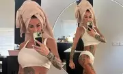 Katie Price Flaunts Vast New Bottom Tattoo in Saucy Mirror Snaps