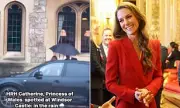 Princess Kate Drives Herself to Windsor Castle for Red Roses Rugby Reception