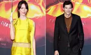 Rebecca Hall & Ashton Kutcher Brave Rome Rain for The Beauty Premiere