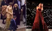 Taylor Swift's Golden Wedding Gown Sparks Evermore Nostalgia & Bride Debate