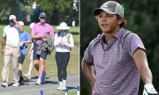 Tiger Woods & Elin Nordegren Reunite as Son Charlie's Golf Shot Nearly Hits Him