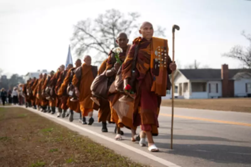 Buddhist Monks and Rescue Dog Complete Cross-Country Peace Walk in Washington D.C.