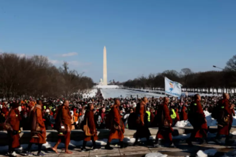 Buddhist Monks Complete 2,300-Mile Peace Walk to Washington's Lincoln Memorial