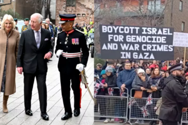 Crowds Drown Out Pro-Palestine Chants During King's East End Visit