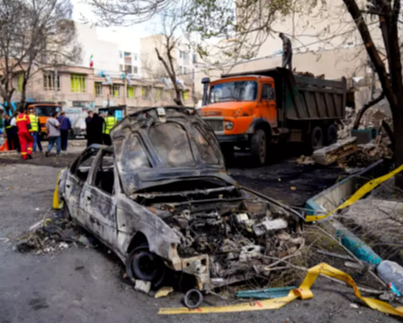 Damaged Car in Tehran After Israeli-US Strike, Iran's Strategic Dilemma