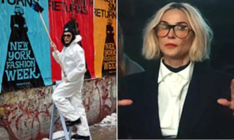 Demi Moore Promotes New Film in Hazmat Suit During New York Fashion Week