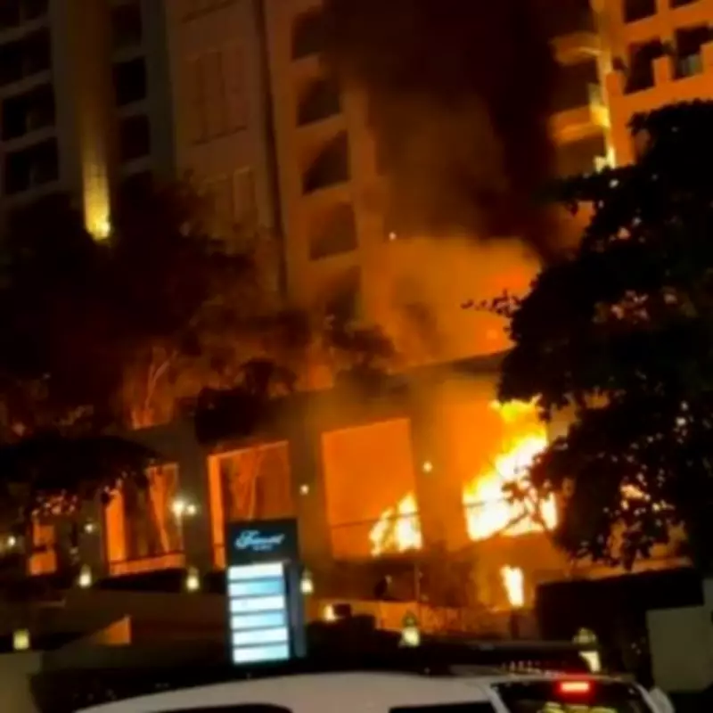 Dubai's Fairmont Hotel Engulfed in Flames Following Alleged Missile Strike