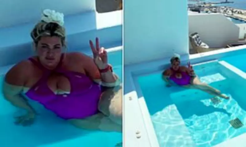 Gemma Collins Flaunts Curves in Purple Swimsuit Amid UK Rain Rant