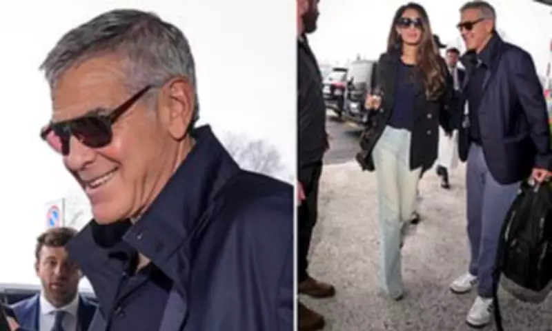 George and Amal Clooney's Milan Airport Departure After Winter Olympics