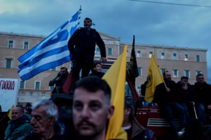 Greek Farmers Stage Overnight Tractor Protest at Parliament Over Livelihood Concerns