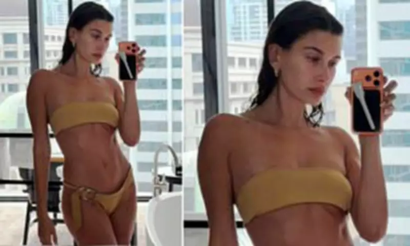 Hailey Bieber Flaunts Bikini Look in Sydney for Rhode Skincare Launch