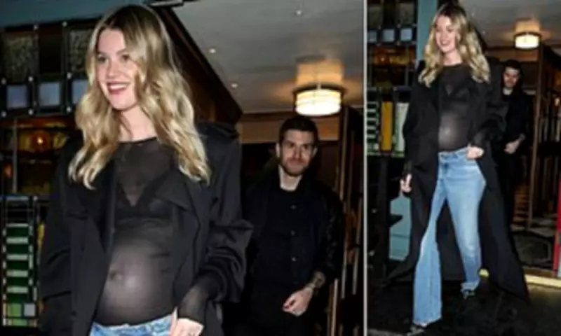 Hannah Cooper Flaunts Baby Bump in Sheer Top at Agent Provocateur Dinner