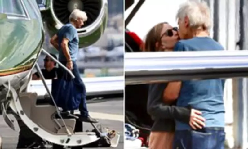 Harrison Ford and Calista Flockhart's Valentine's Day Tarmac Kiss in Los Angeles