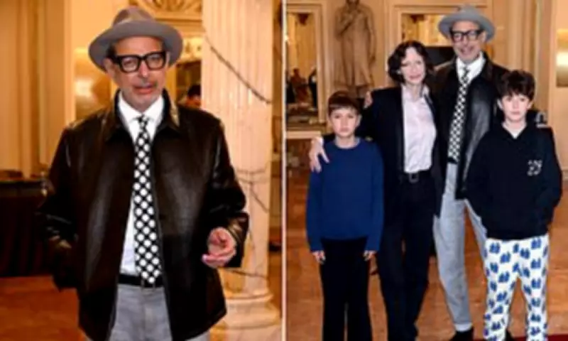 Jeff Goldblum's Rare Family Outing at Milan Olympics Cocktail Party
