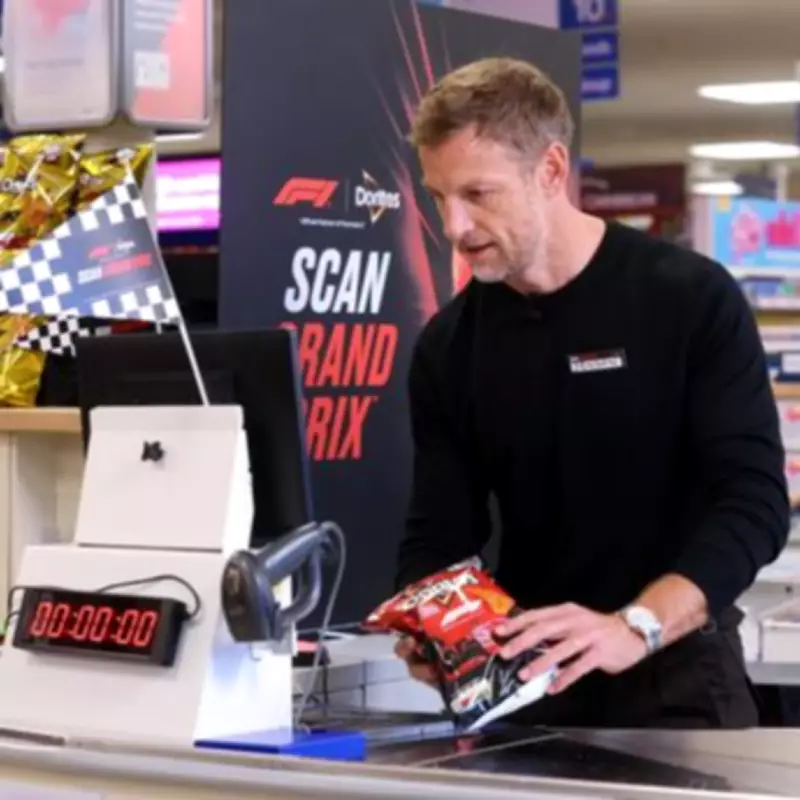 Jenson Button Defeated by Supermarket Cashier in Doritos Scan Grand Prix