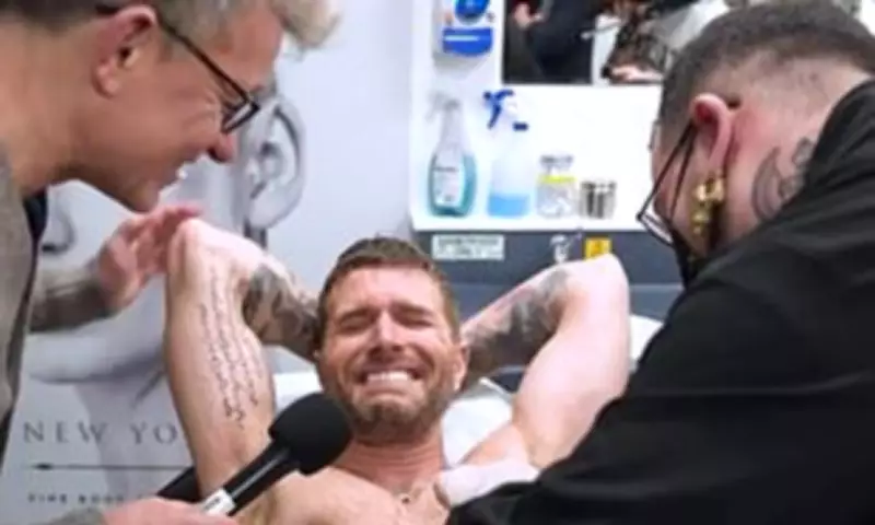 Joel Dommett Screams in Pain After Losing Nipple Piercing Bet to Ben Shephard