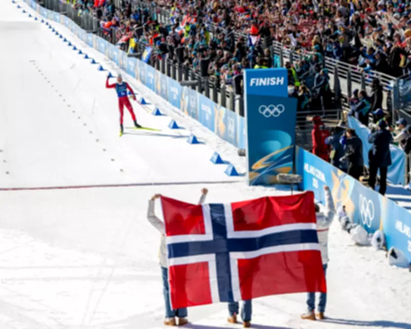 Johannes Hosflot Klaebo Leads Norway to Cross-Country Relay Win and Record Ninth Winter Olympics Gold