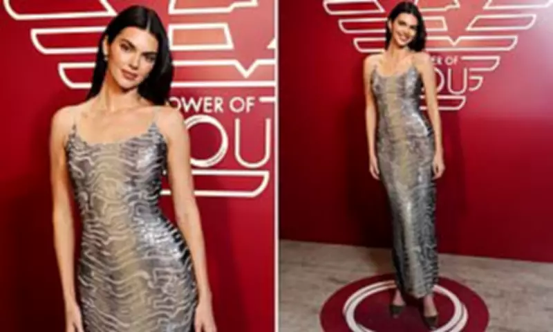 Kendall Jenner Shines at Milan Fashion Week in £700 Silver Gown