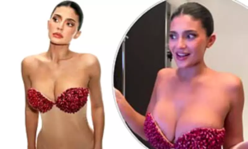 Kylie Jenner's Pomegranate Bra Stuns in Racy Cosmetics Shoot