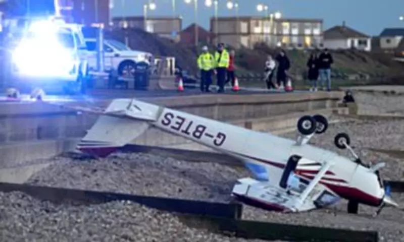 Light Aircraft Crashes at Lee-on-the-Solent Beach, Pilot Crawls to Safety