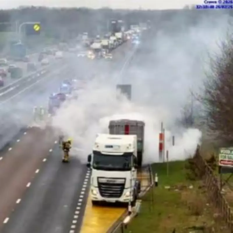 M6 Lorry Fire Causes Hour-Long Delays and Major Motorway Disruption