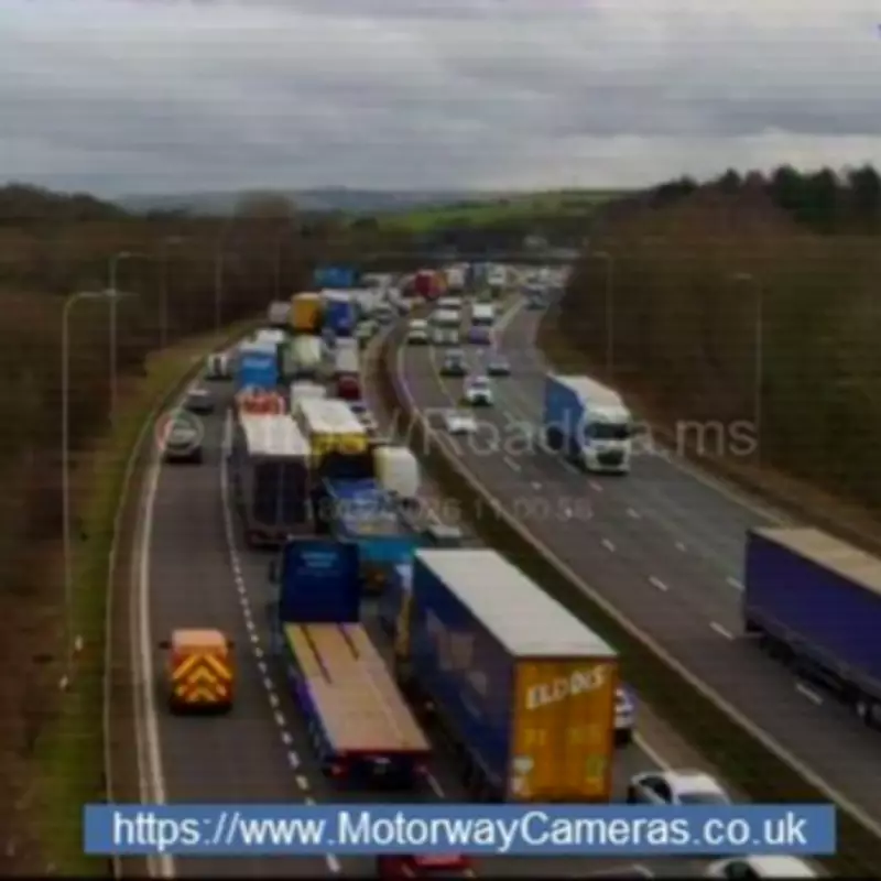 M62 Vehicle Fire Halts Traffic in Greater Manchester, Causing Severe Delays