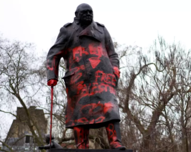 Man Charged for Vandalising Churchill Statue with 'Zionist War Criminal' Graffiti