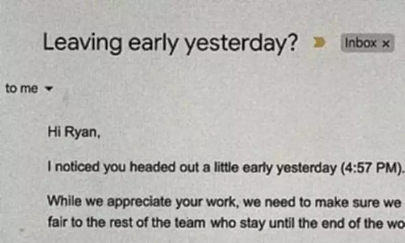 Manager's Three-Minute Early Finish Email Sparks Corporate Culture Debate