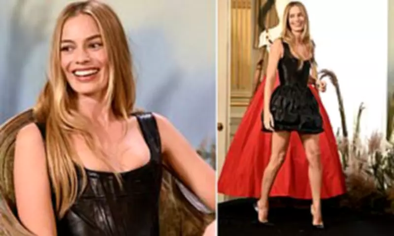 Margot Robbie Stuns in Leather Corset Dress for Wuthering Heights Press Tour