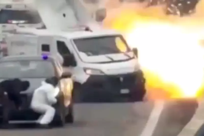 Masked Gang Posing as Police Blow Up Armoured Truck in Italian Highway Heist