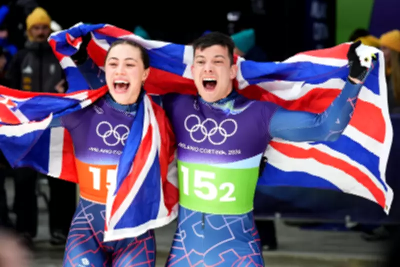 Matt Weston and Tabby Stoecker Make History with Mixed Team Skeleton Gold