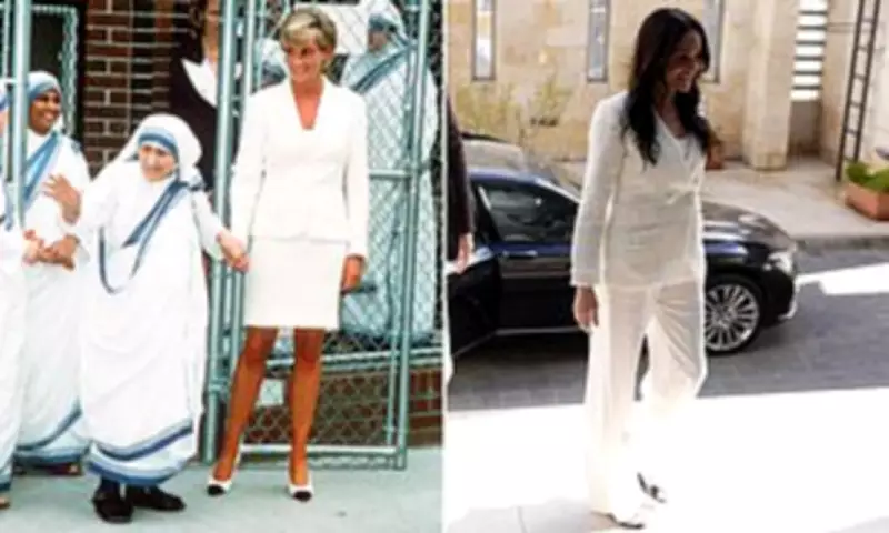 Meghan Markle's Royal-Style White Suit in Jordan Echoes Diana and Kate
