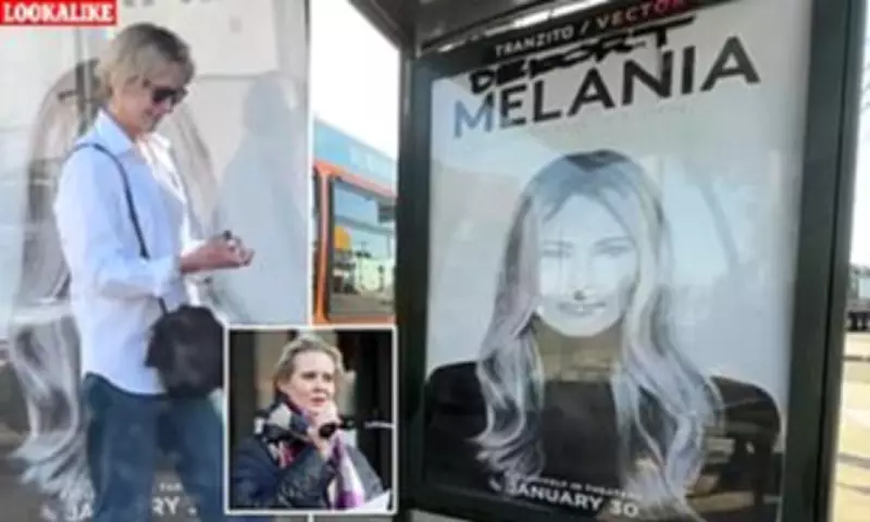 Melania Movie Poster Vandalised with Hitler Moustache in Los Angeles
