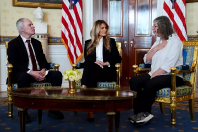 Melania Trump Dismisses Epstein Question at White House Hostage Tribute Event