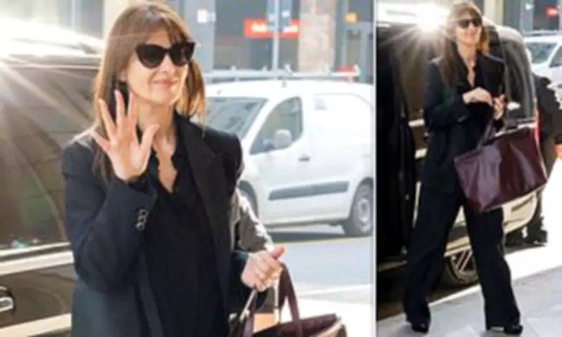 Monica Bellucci Stuns in Milan Fashion Week Navy Suit Amid Tim Burton Split