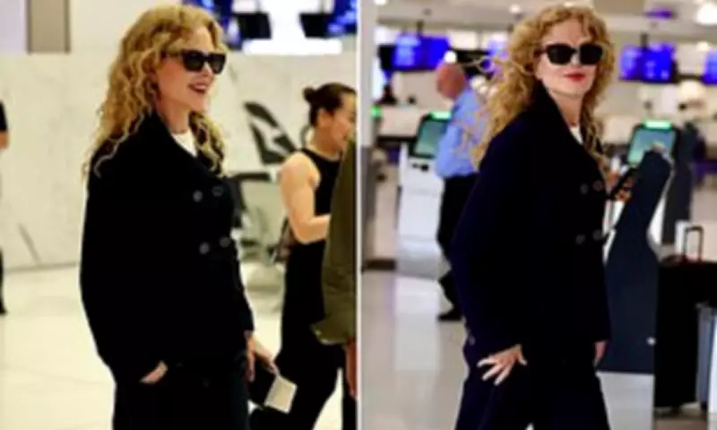 Nicole Kidman Flaunts Natural Curls at Sydney Airport in Chic Chanel
