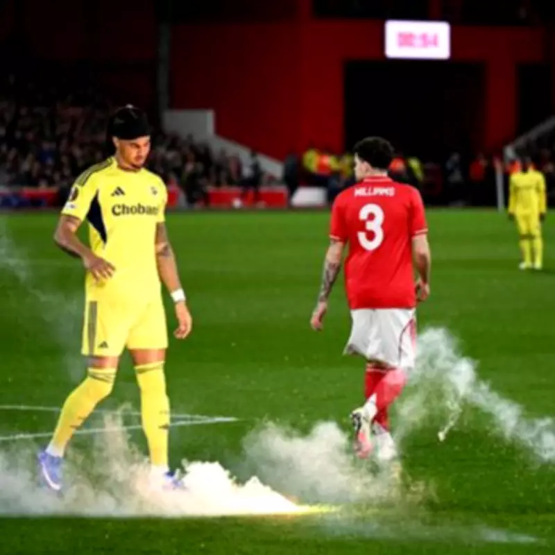 Nottingham Forest Europa League Match Halted After Flare Incident