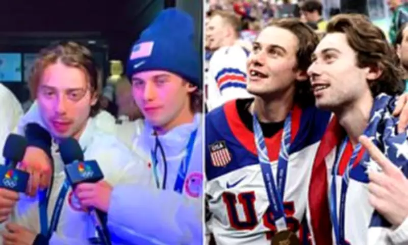 Olympic Gold Medalist Quinn Hughes Thanks US Troops in Emotional Post-Victory Interview