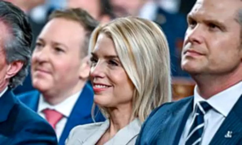 Pam Bondi's Dow Jones Smile at Trump's SOTU Becomes Viral Meme