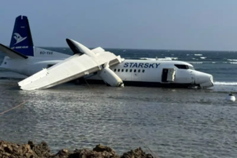 Passenger Plane Crash-Lands into Sea After Takeoff in Somalia