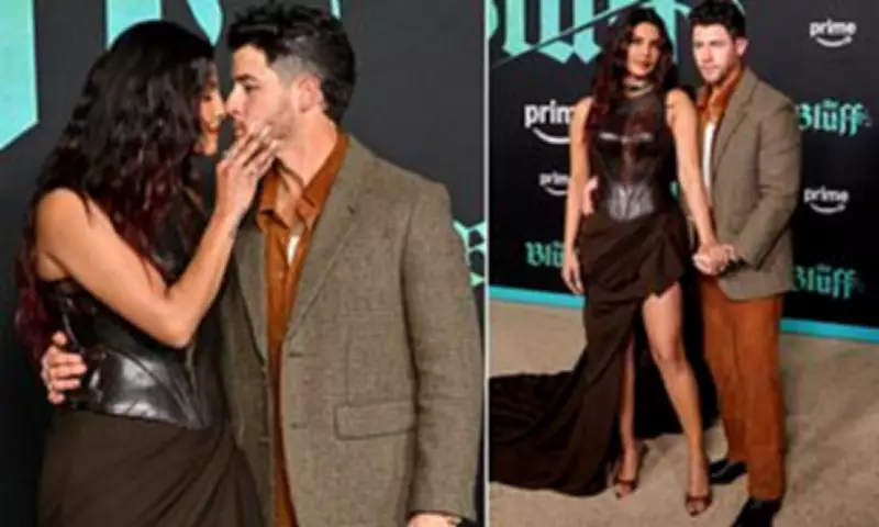 Priyanka Chopra and Nick Jonas Display Affection at The Bluff Premiere in Los Angeles