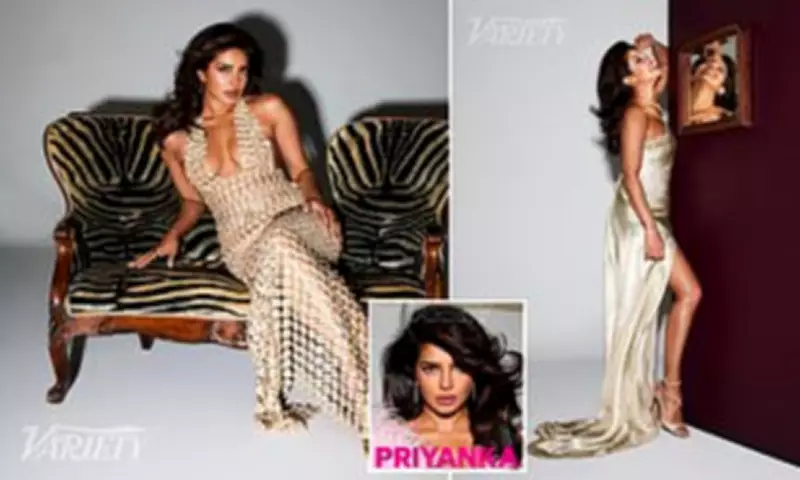 Priyanka Chopra Glows in Gold Dress for Variety, Discusses Career and Marriage